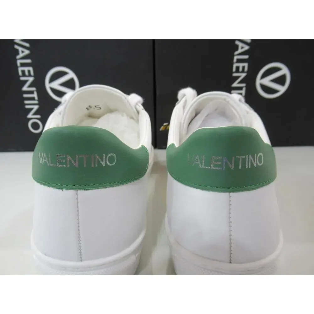 VALENTINO By Mario Valentino Petra Lace Up Logo Sneakers White / Green Size 8.5